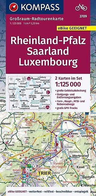 KOMPASS - 3709 RHEINLAN PFALZ SARRE LUXEMBOURG KOMPASS