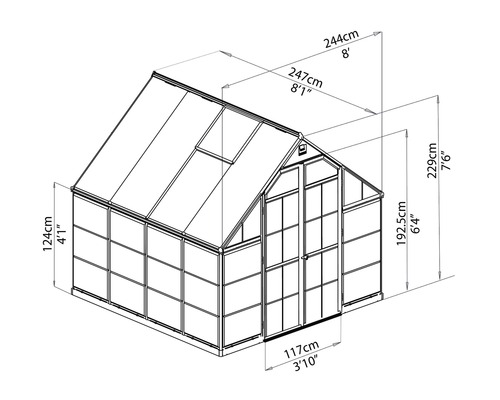 Palram Kas – Canopia Balance 8x8 244 x 247 cm zilver
