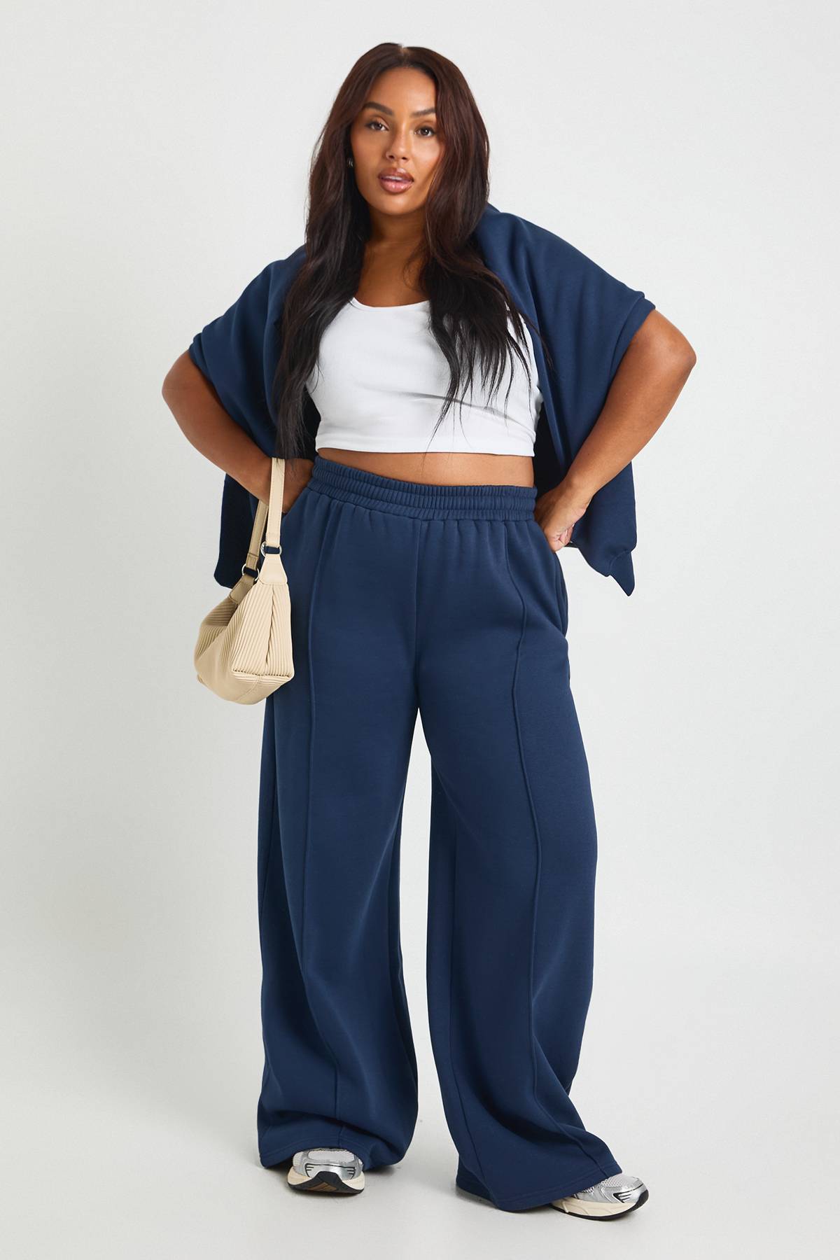 boohoo Jogger droit basique Plus Core avec détails pintuck