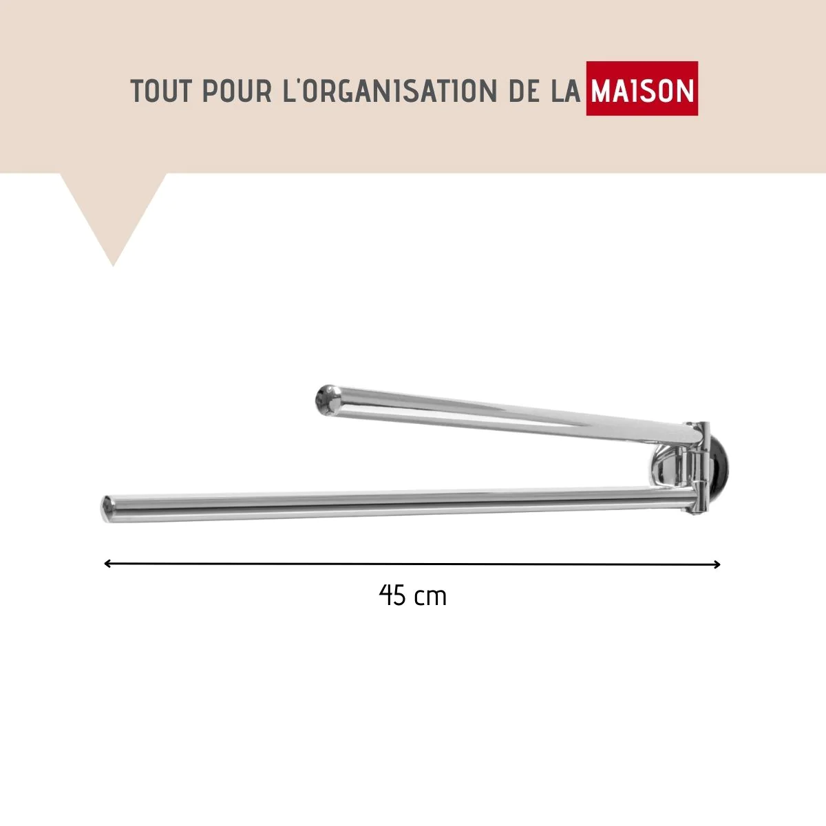 Porte serviette double gris chrome Vision Fackelmann