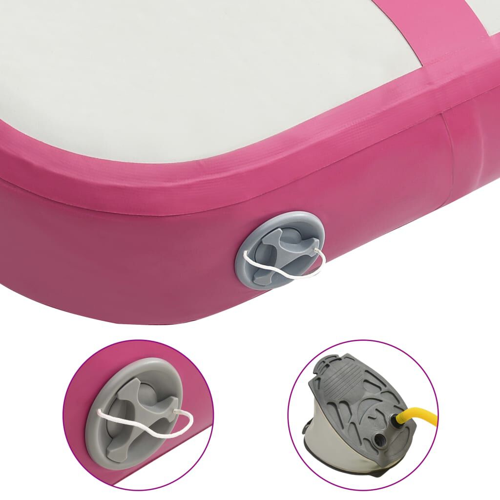 vidaXL Gymnastiekmat met pomp, 60x100x10 cm, PVC, roze
