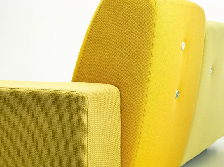 Vitra Polder Compact bank rood armleuning links