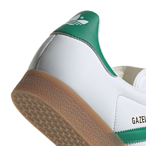 Adidas Gazelle Sneakers, White/Bold Green/Gold Metallic, 37 1/3