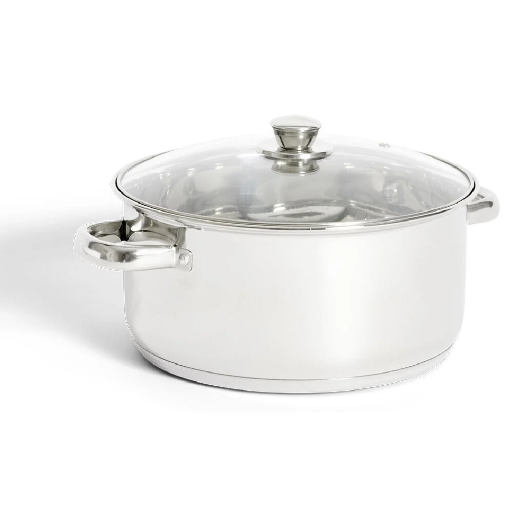 Faitout tous feux dont induction inox et verre Ø25,5cm