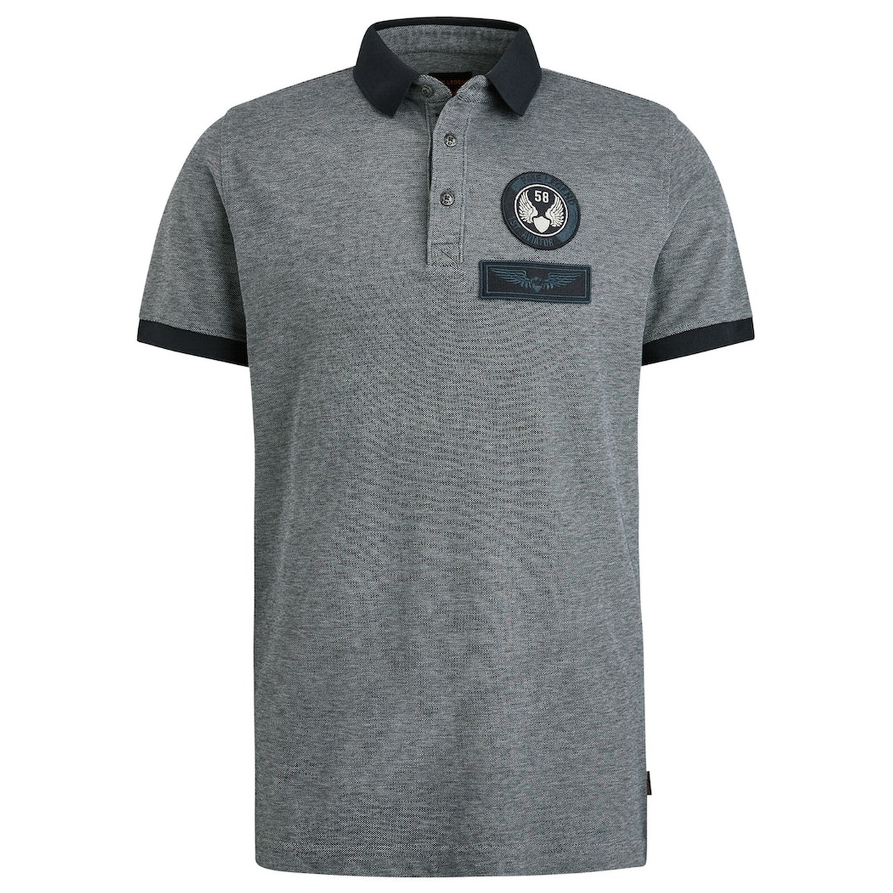 PME LEGEND Short sleeve polo two tone piq