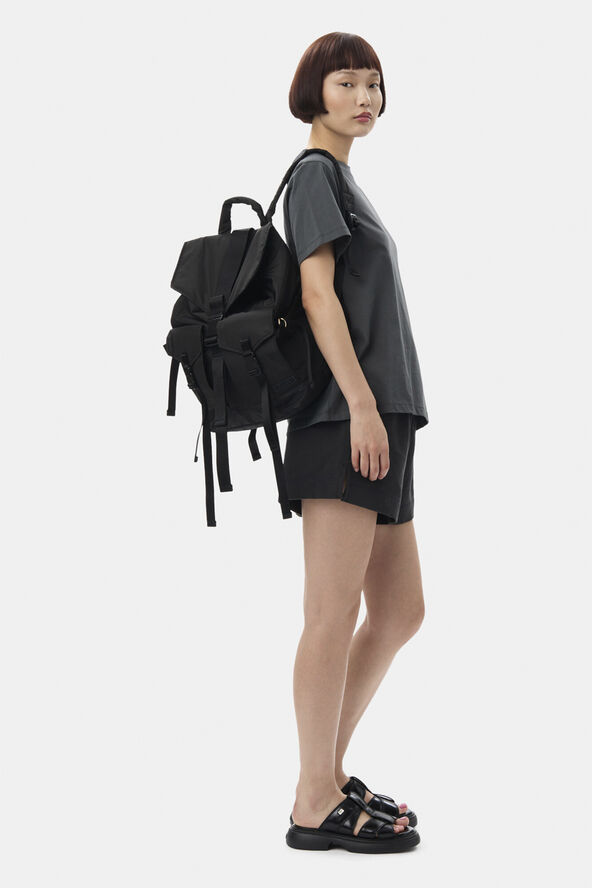 Ganni Recycled Tech Backpack Black