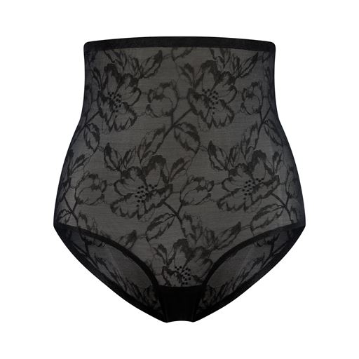 Bye Bra Lacy High Waist Shaping Brief, Black, XL