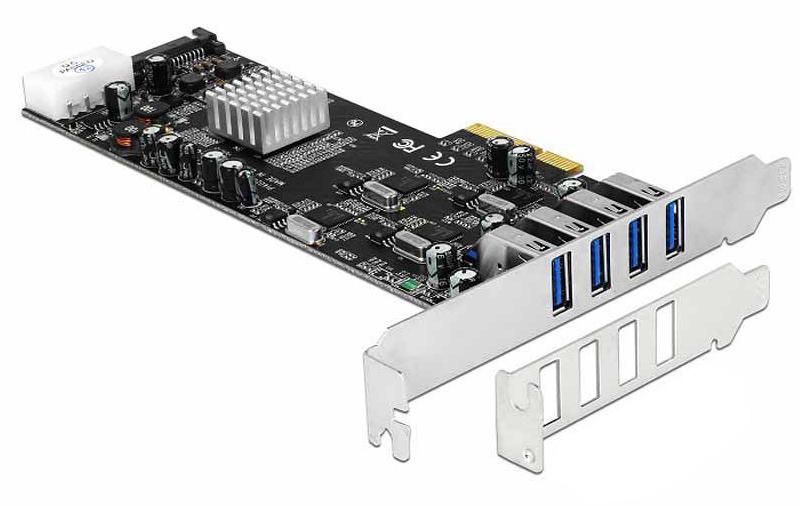 PCI-Express-Karte USB 3.0 Typ-A - 4x Quad Channel<br>Externe USB-Anschluss Karte