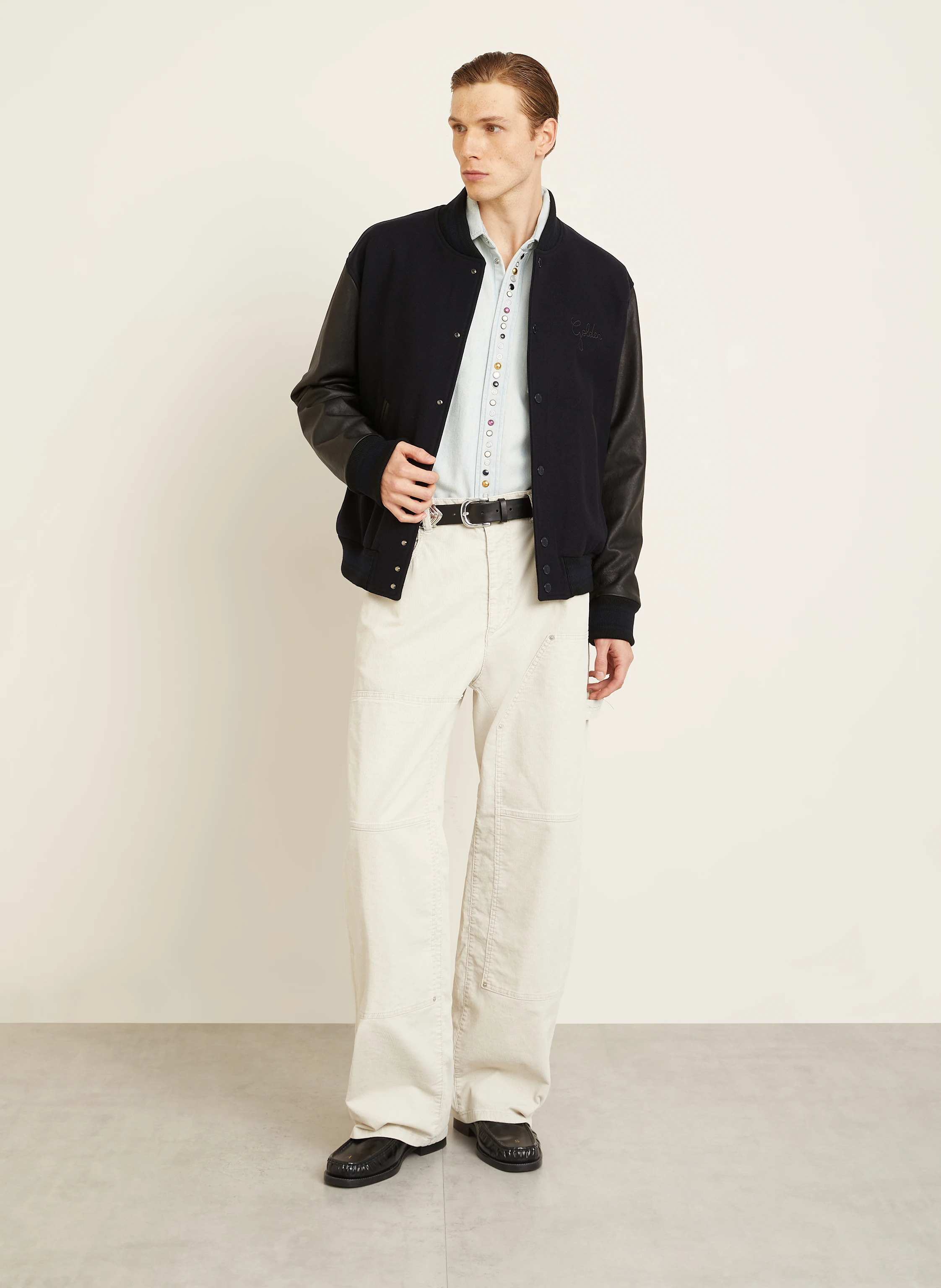 GOLDEN GOOSE College-Jacke im Materialmix