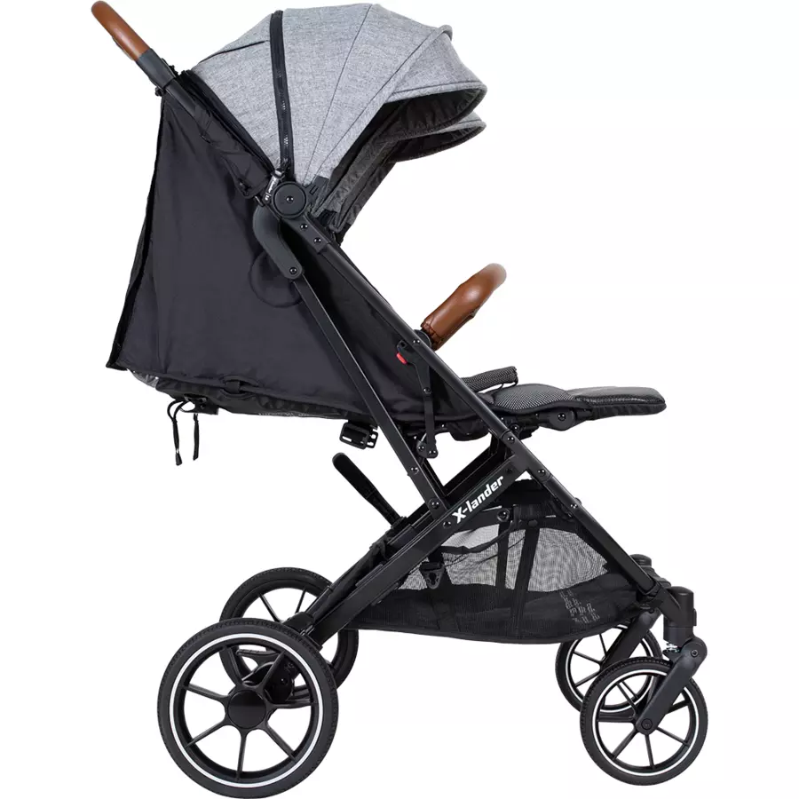 X-lander Geschwisterwagen X-Double Double Black inklusive Wheelblades