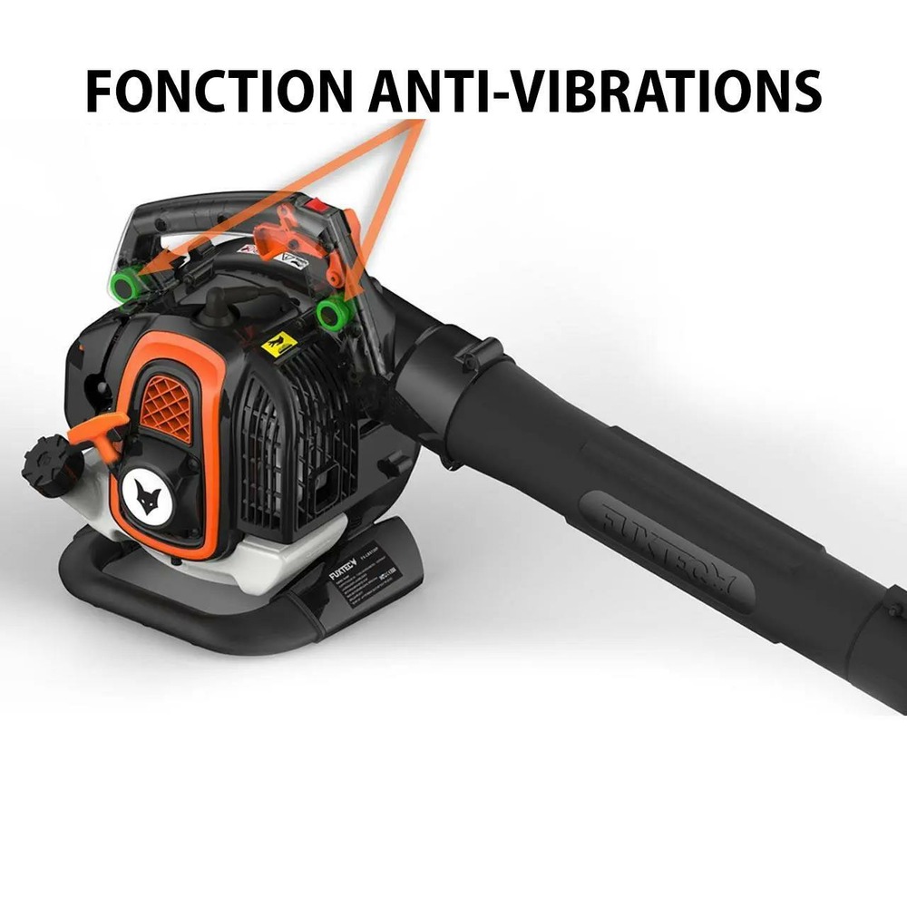 Aspirateur de feuilles mortes thermique - fx-lbs126p - 25,4cm3 3en1 2 temps souffleur broyeur