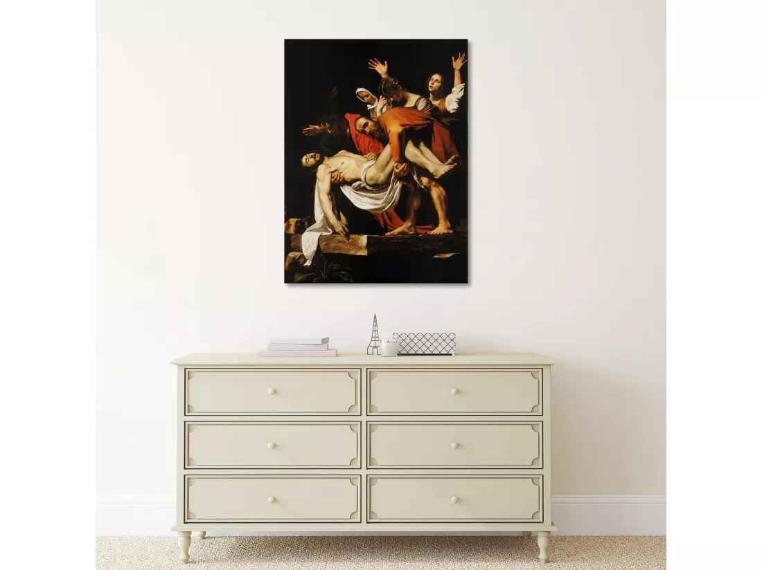 Tableau reproduction photo du caravage - descente de croix - 70 x 100 cm