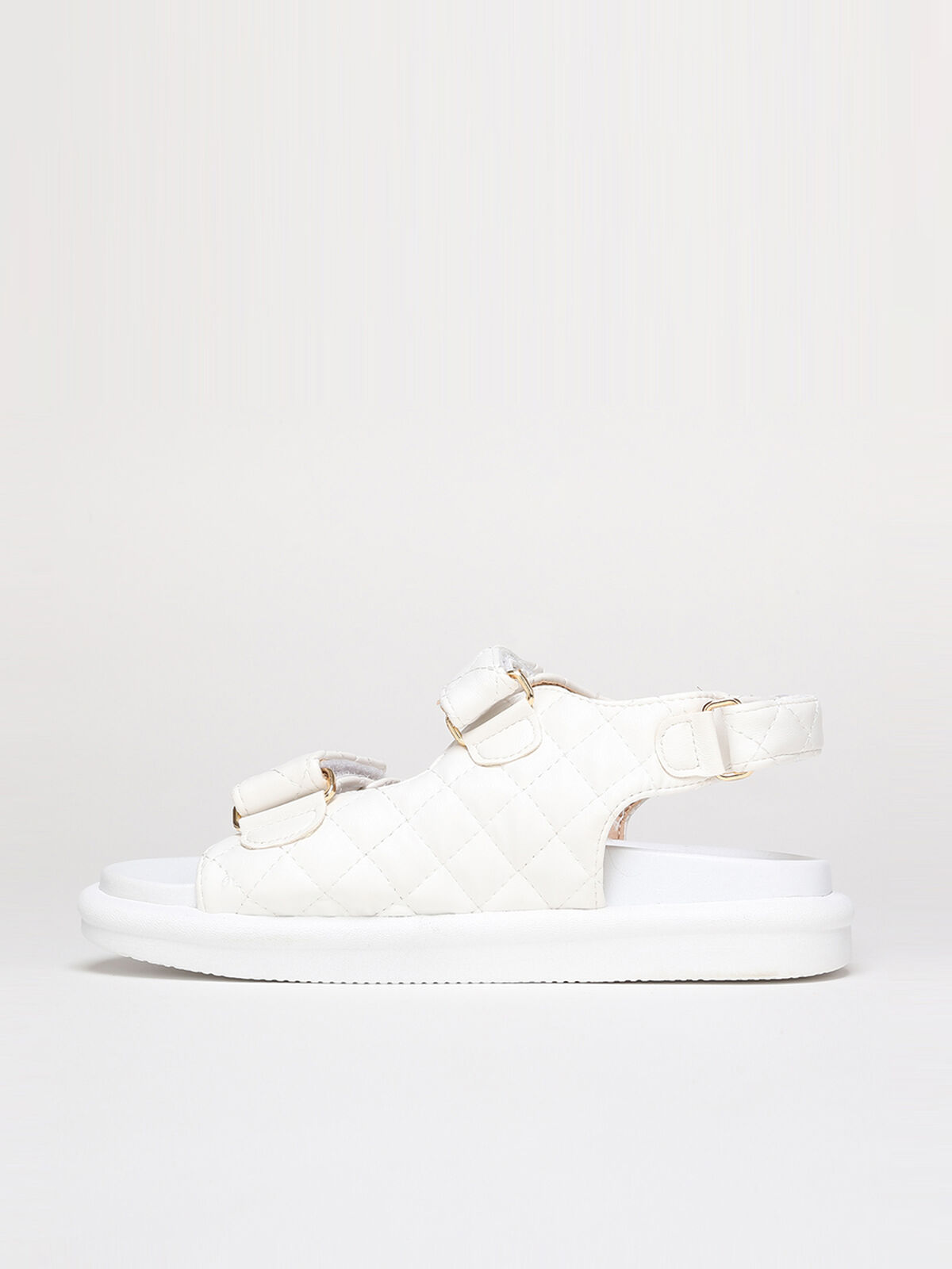 Sandales chunky matelassées- Blanc