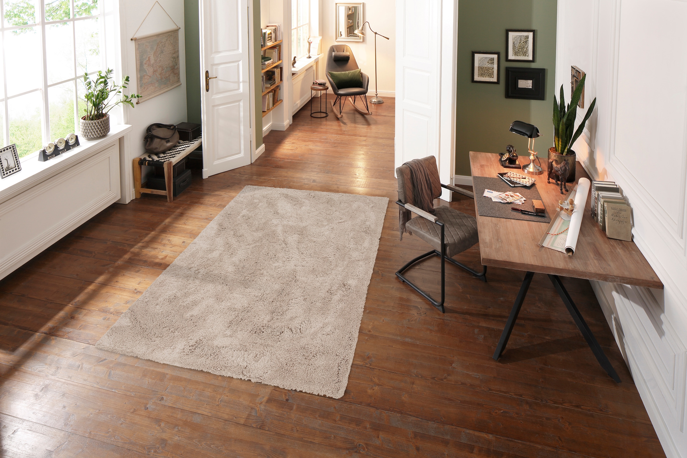 my home Teppich »Desner, Hochflor Teppiche« rechteckig 35 mm Höhe Mikrofaser, weich, flauschig, Wohnzimmer, Schlafzimmer, Kinderzimmer