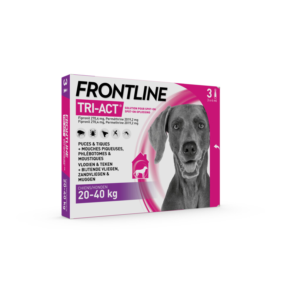 Frontline Tri-Act Anti Vlooien en Teken Druppels L3 pipetten