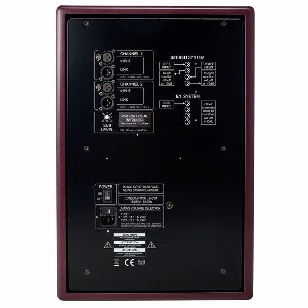 PSI Audio Sub A125-M Studio Red