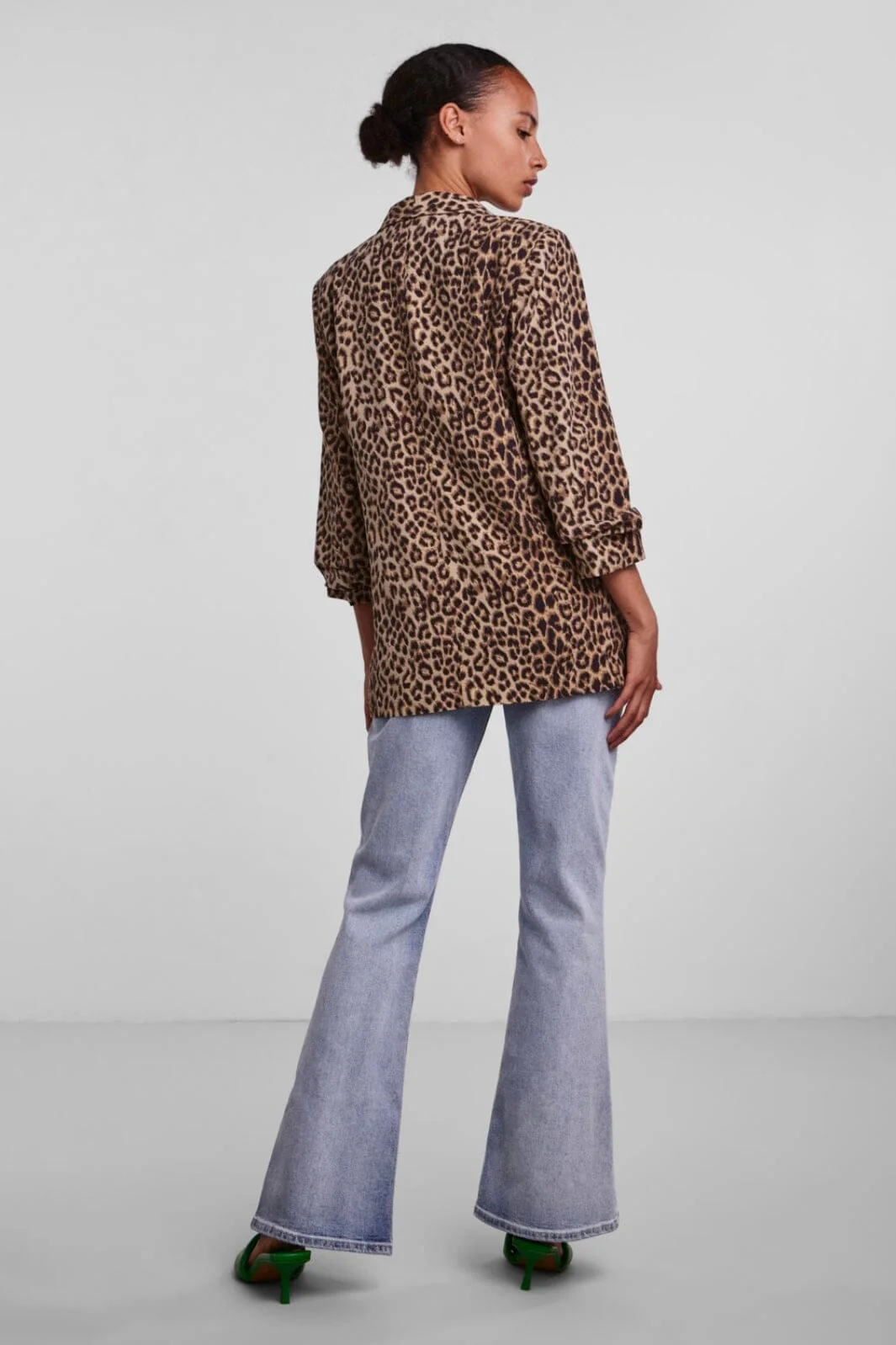 Pieces Pcbosella 3/4 Printed Blazer natural aop leo