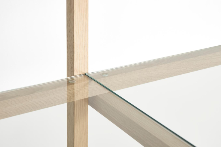 Hay Woody Low stellingkast eikenhouten frame, Almond White