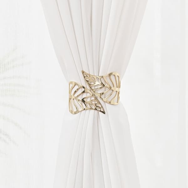 INF Elegante gardinholdere med bladdesign - Legeringsholdere Gull
