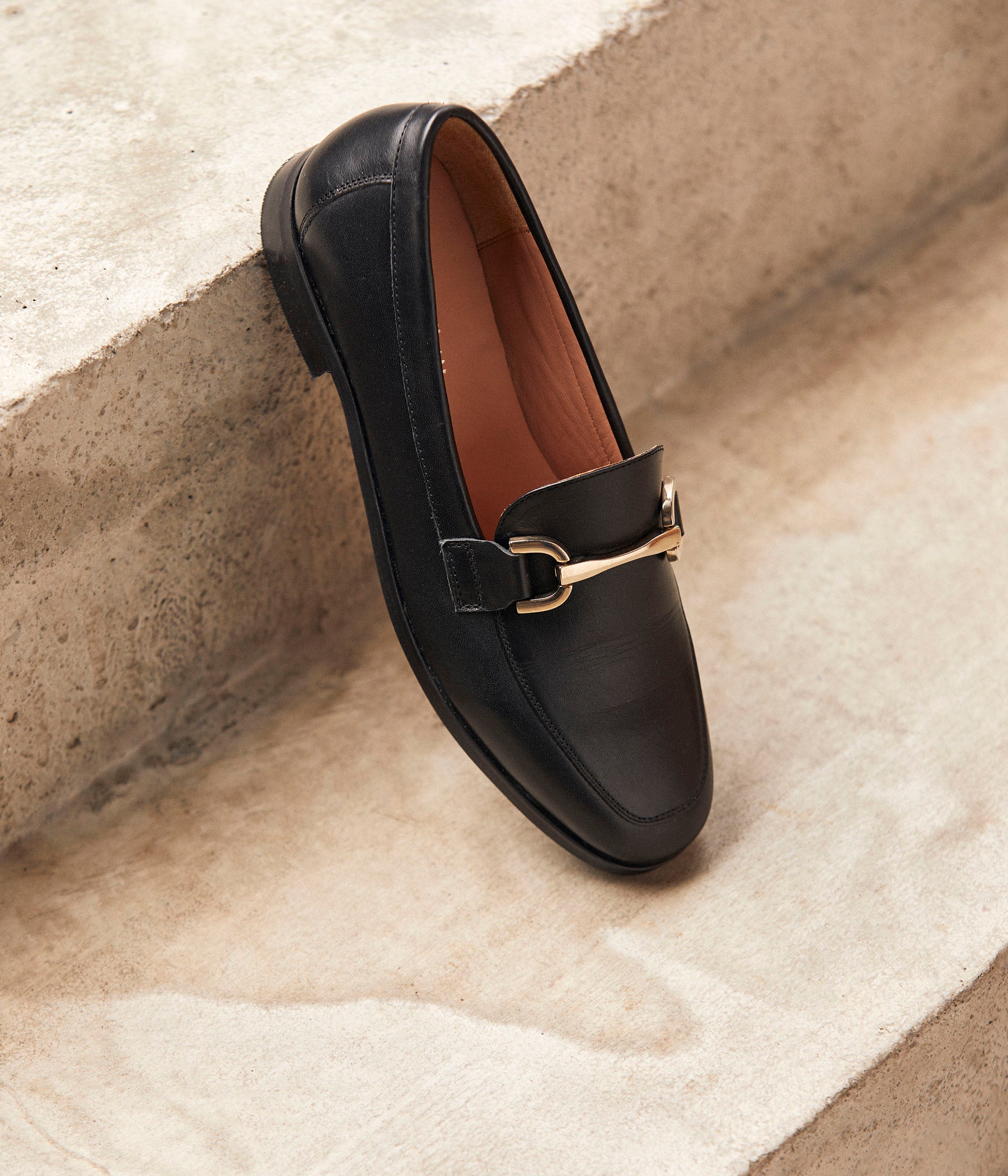 Mocassins noirs cuir Nelia