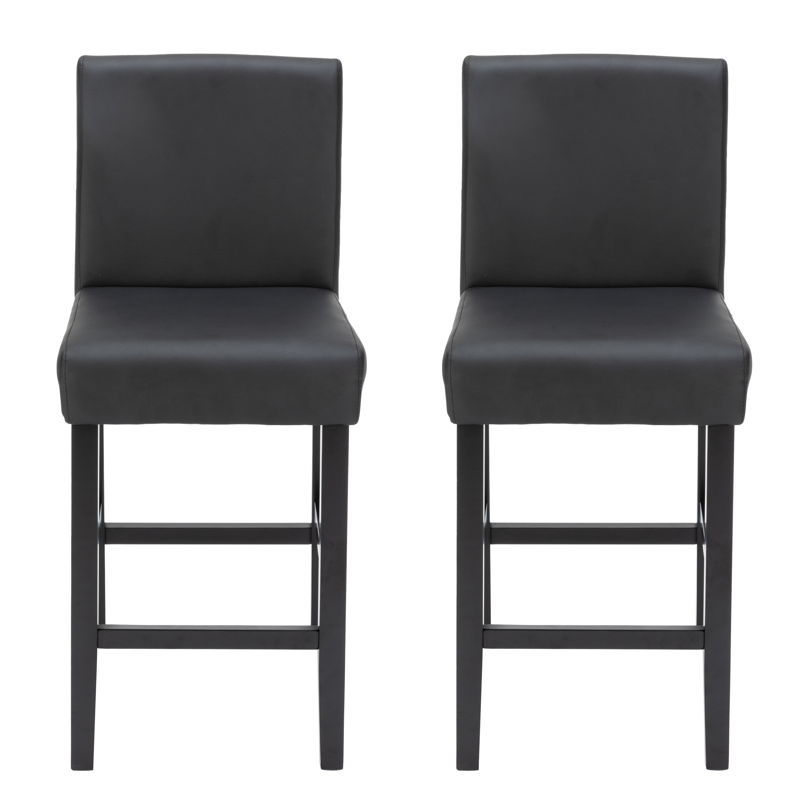 Barhocker Leder CORBY 2er Set schwarz