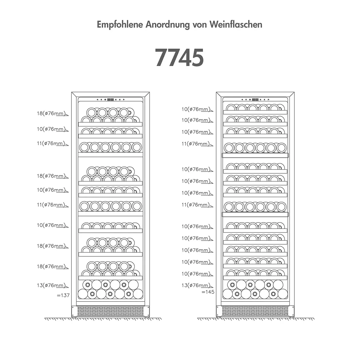 Weinklimaschrank 368L mit Schwarz