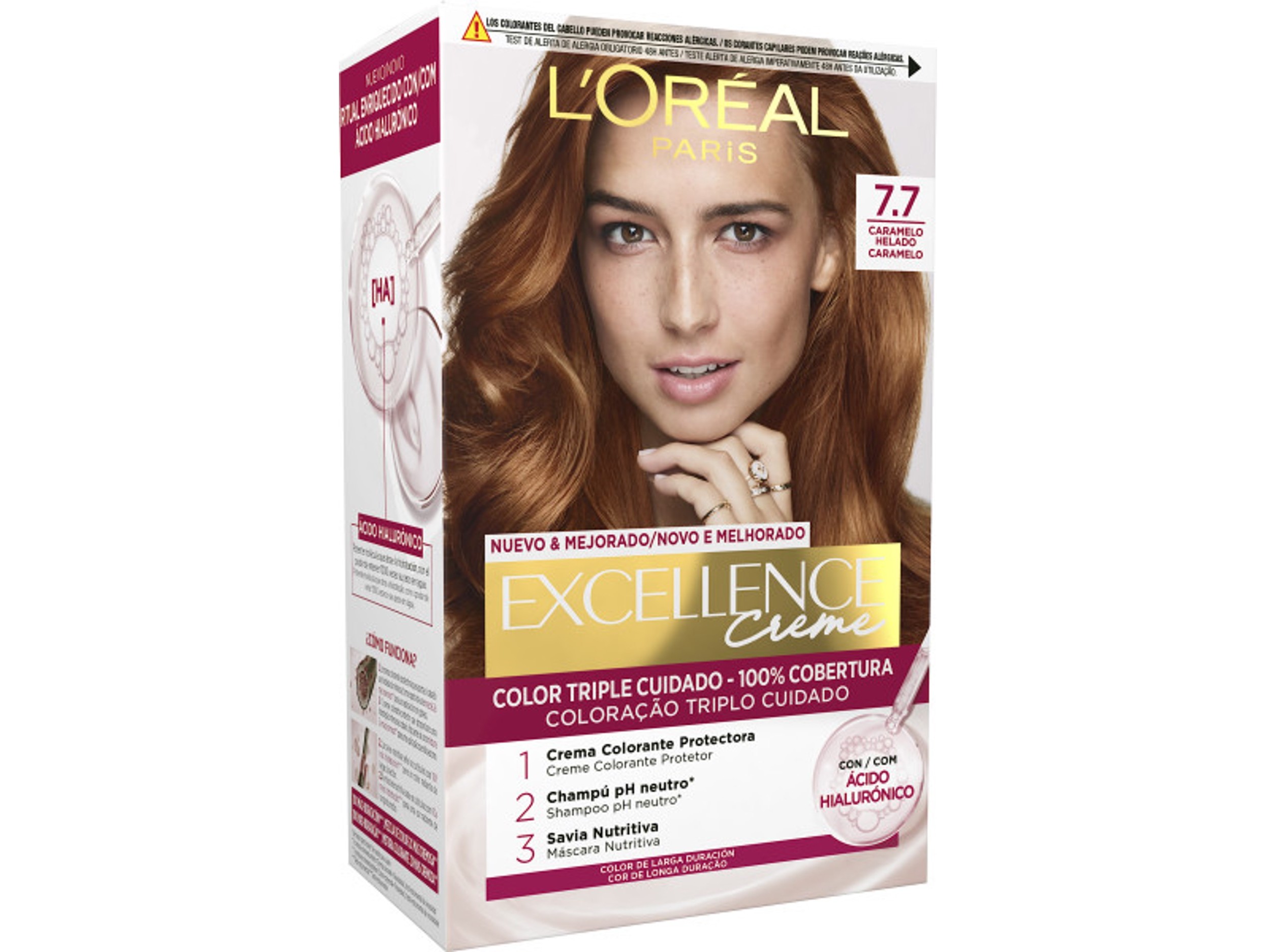 COLORAÇÃO EXCELLENCE CREME LONGA DURAÇÃO Nº7.7 CARAMELO UN