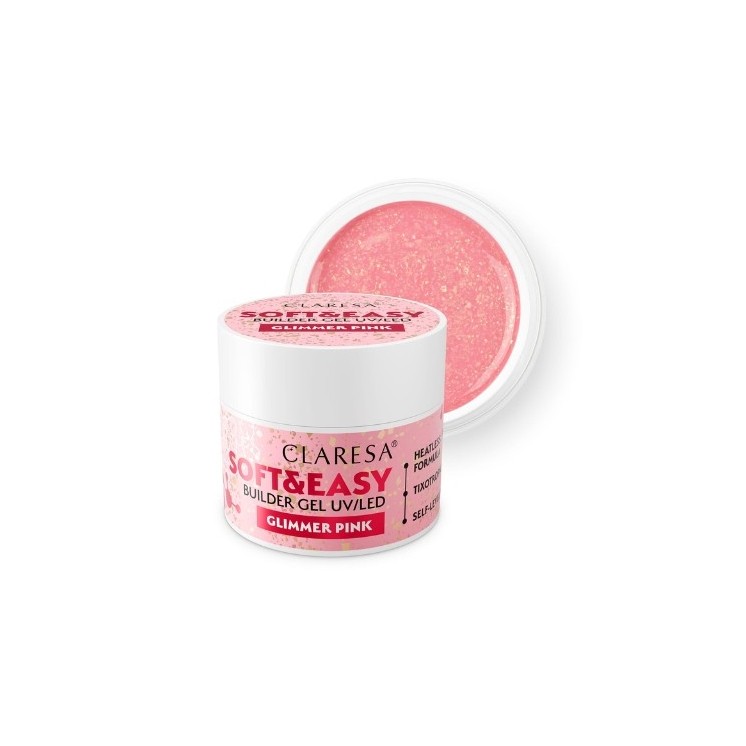 Claresa Soft & Easy Glimmer Pink Nagelaufbaugel 45 g