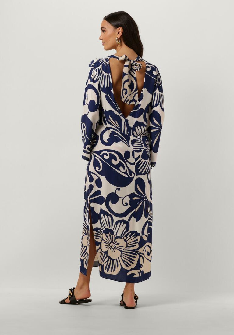 ACCESS blauw/wit gestreepte access midi jurk loose printed dress