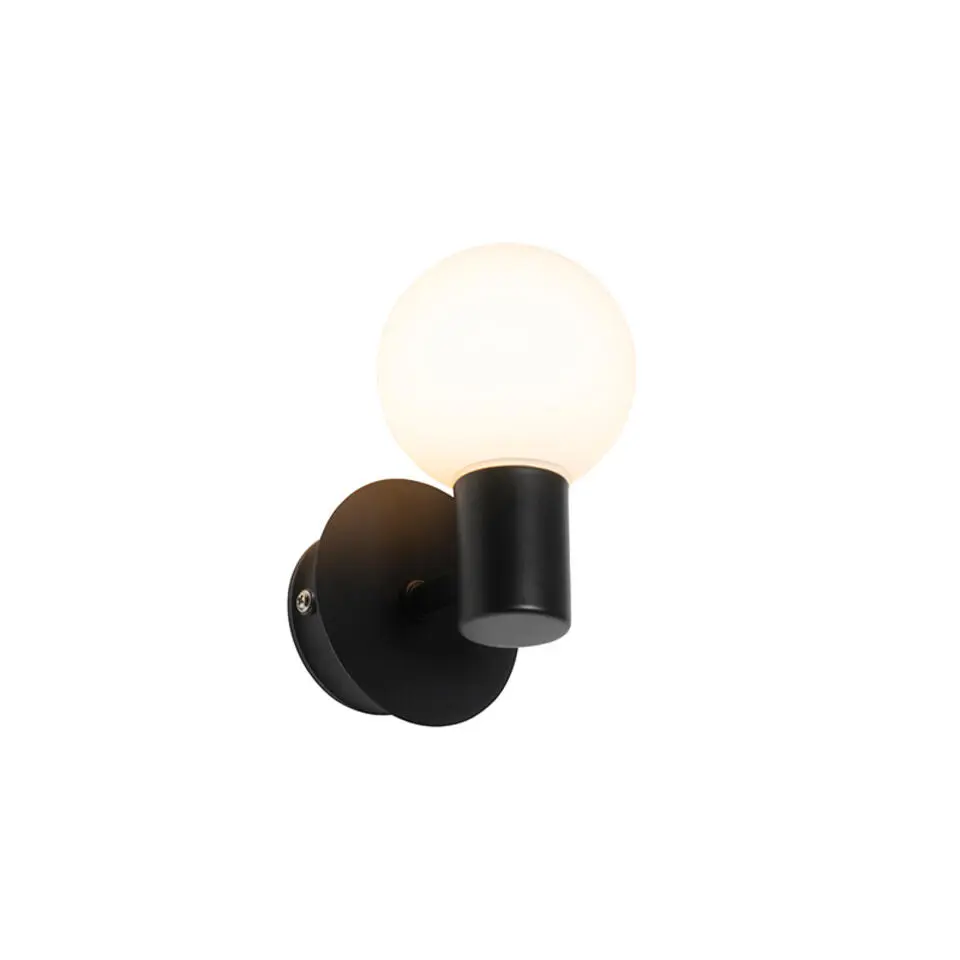 Qazqa wandlampen cederic zwart g9