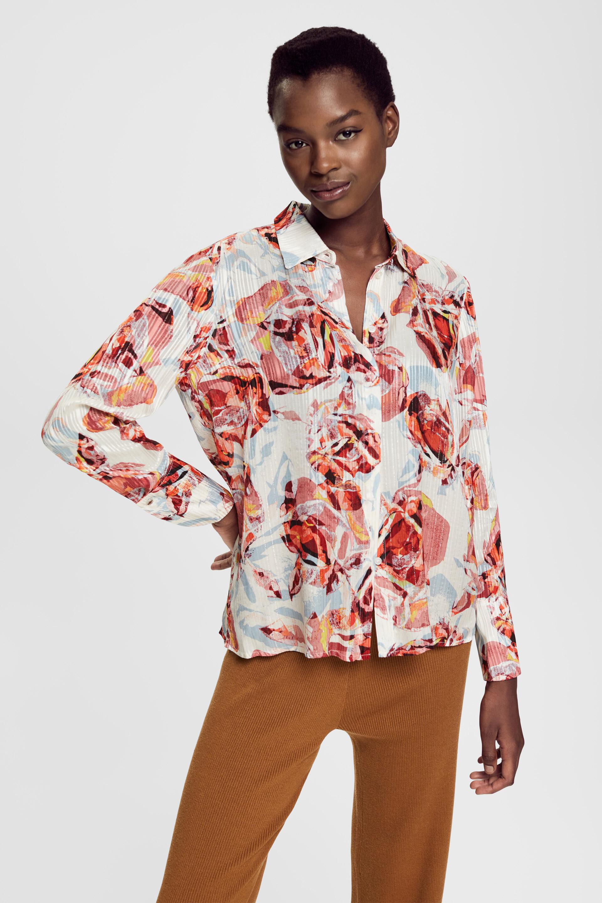 Blouse à motif et effet scintillant