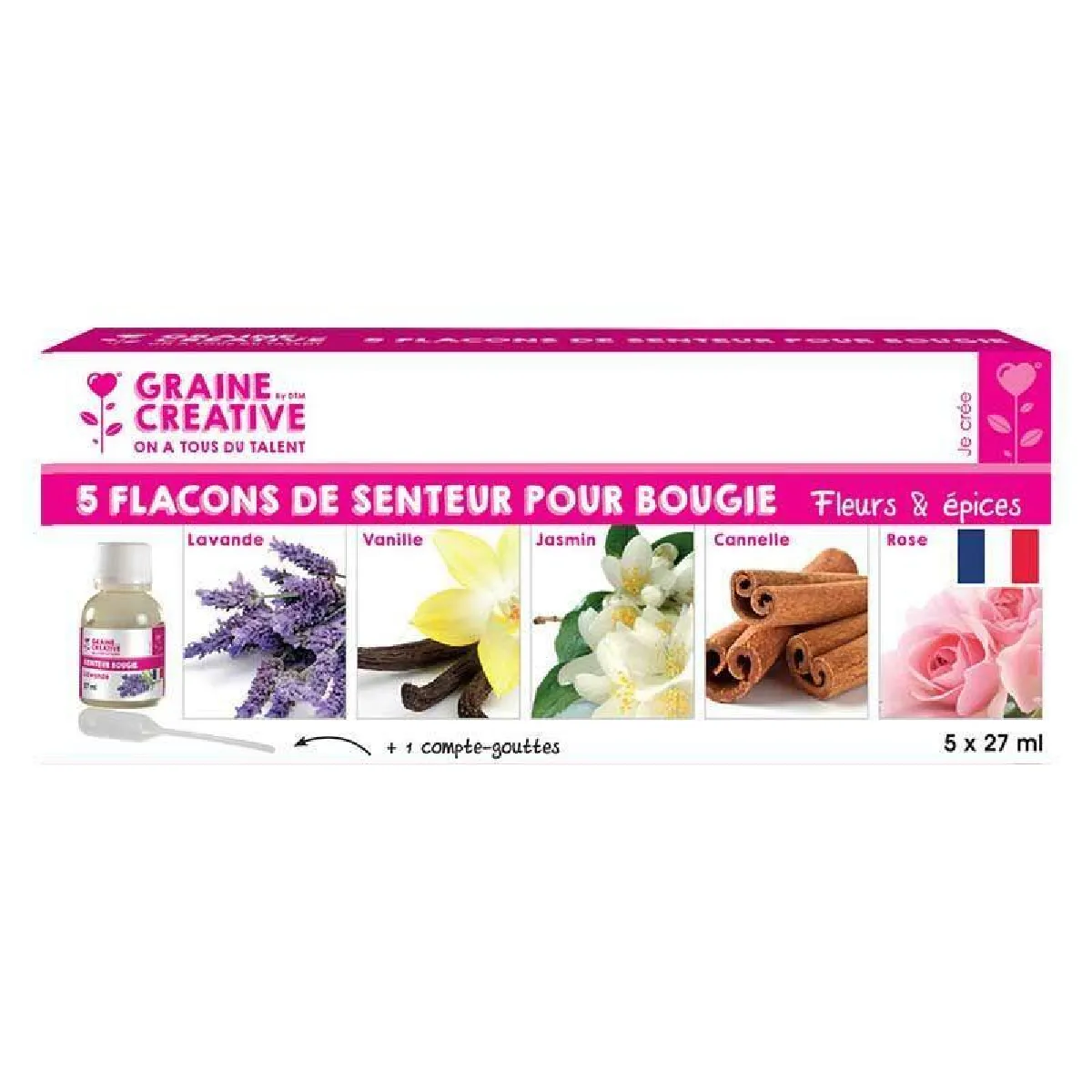 Graines Creatives Arômes à Bougie - Fleurs & Épices - 5x27 ml