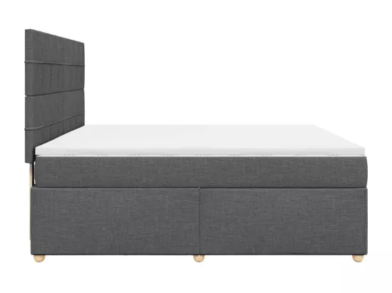 Sommier à lattes de lit avec matelas Gris foncé 180x200cm Tissu