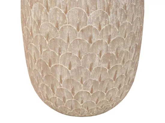 Vase en polyrésine blanche 21,5x21,5x41h