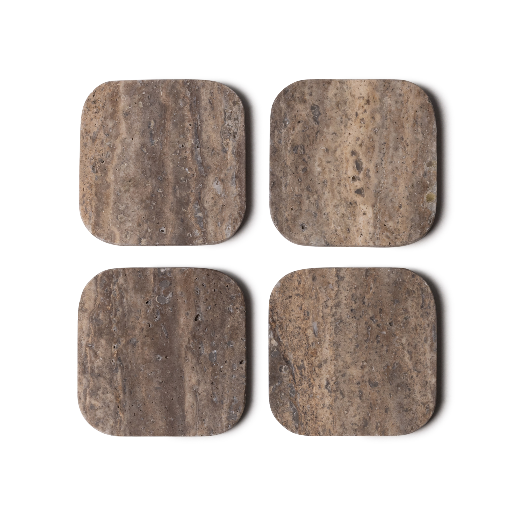 Onderzetter Organische Titanium travertine - set van 4