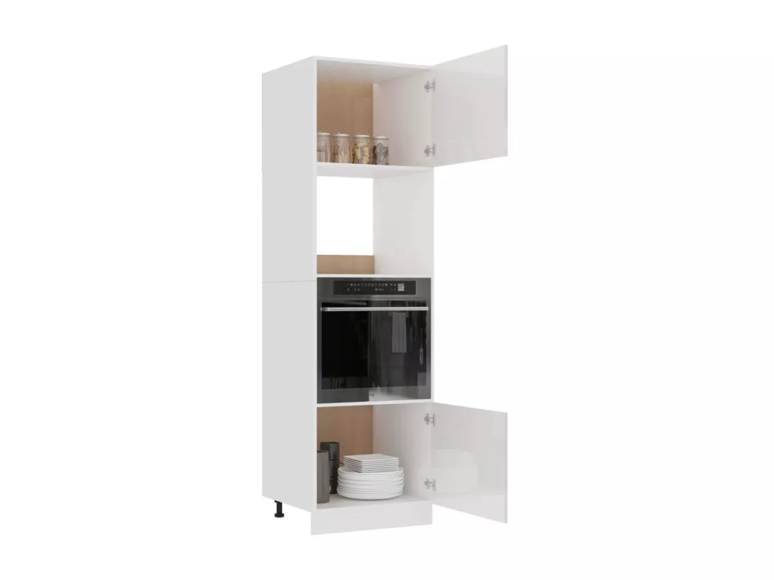 Colonne de cuisine Blanc brillant 60x57x207 2