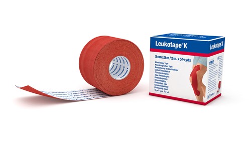 LEUKOTAPE K Kinesiologisches Tape<br>1 Stück, 5mx5cm, rot