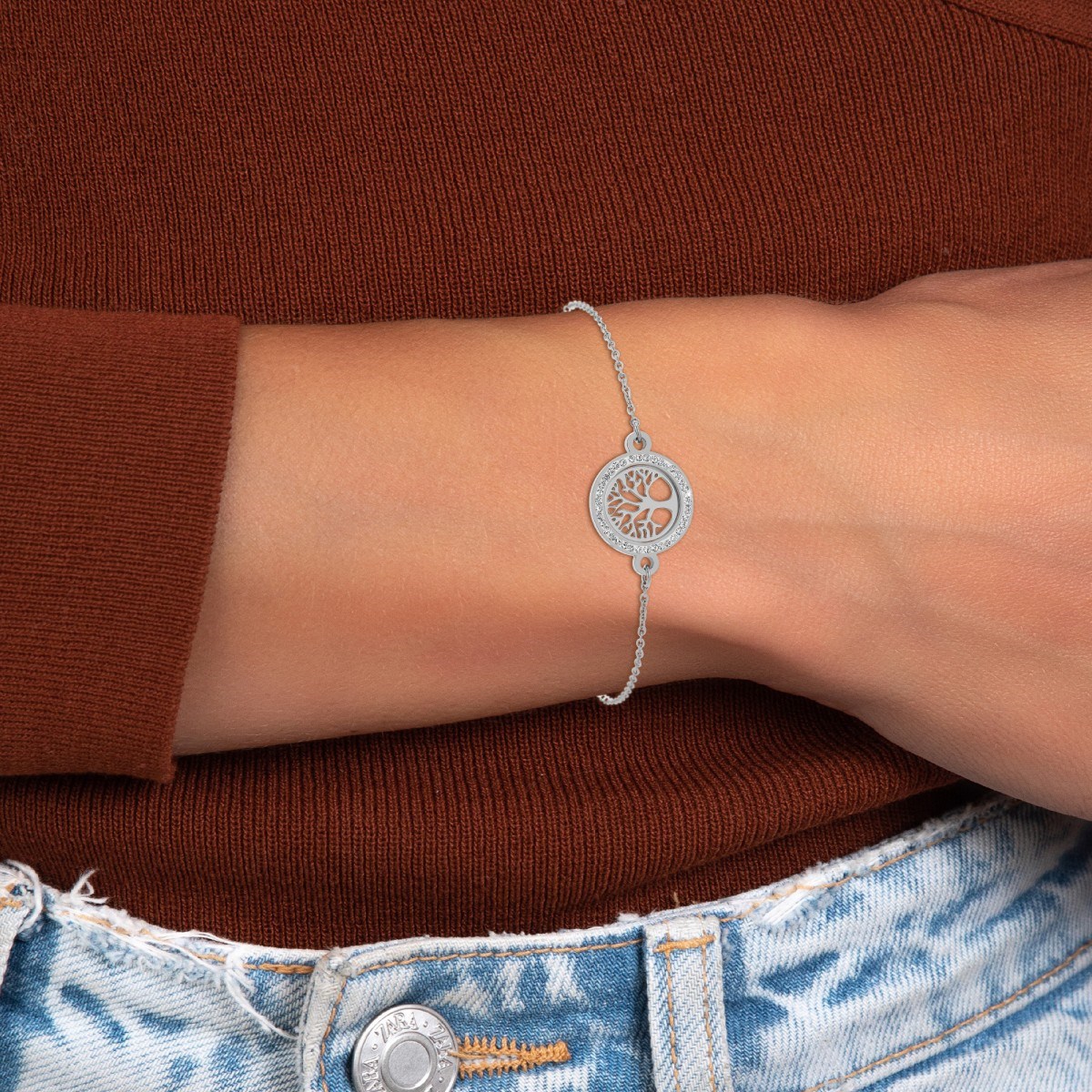 Bracelet arbre de vie orné de Cristaux scintillants SC Crystal