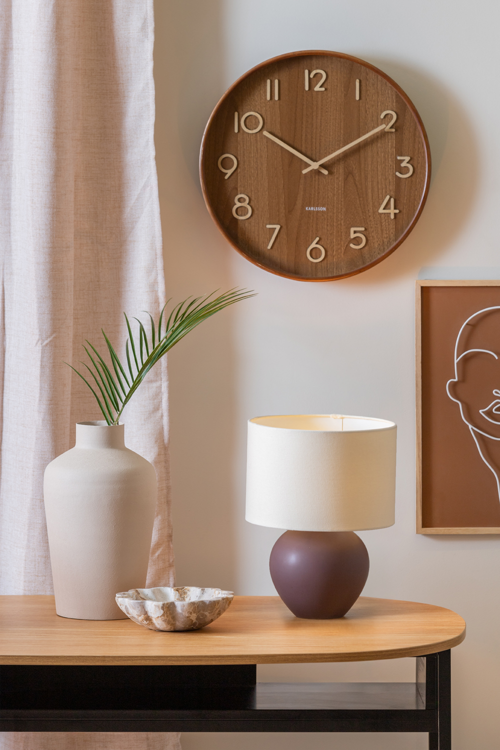 Table lamp Alma cone matt chocolate brown