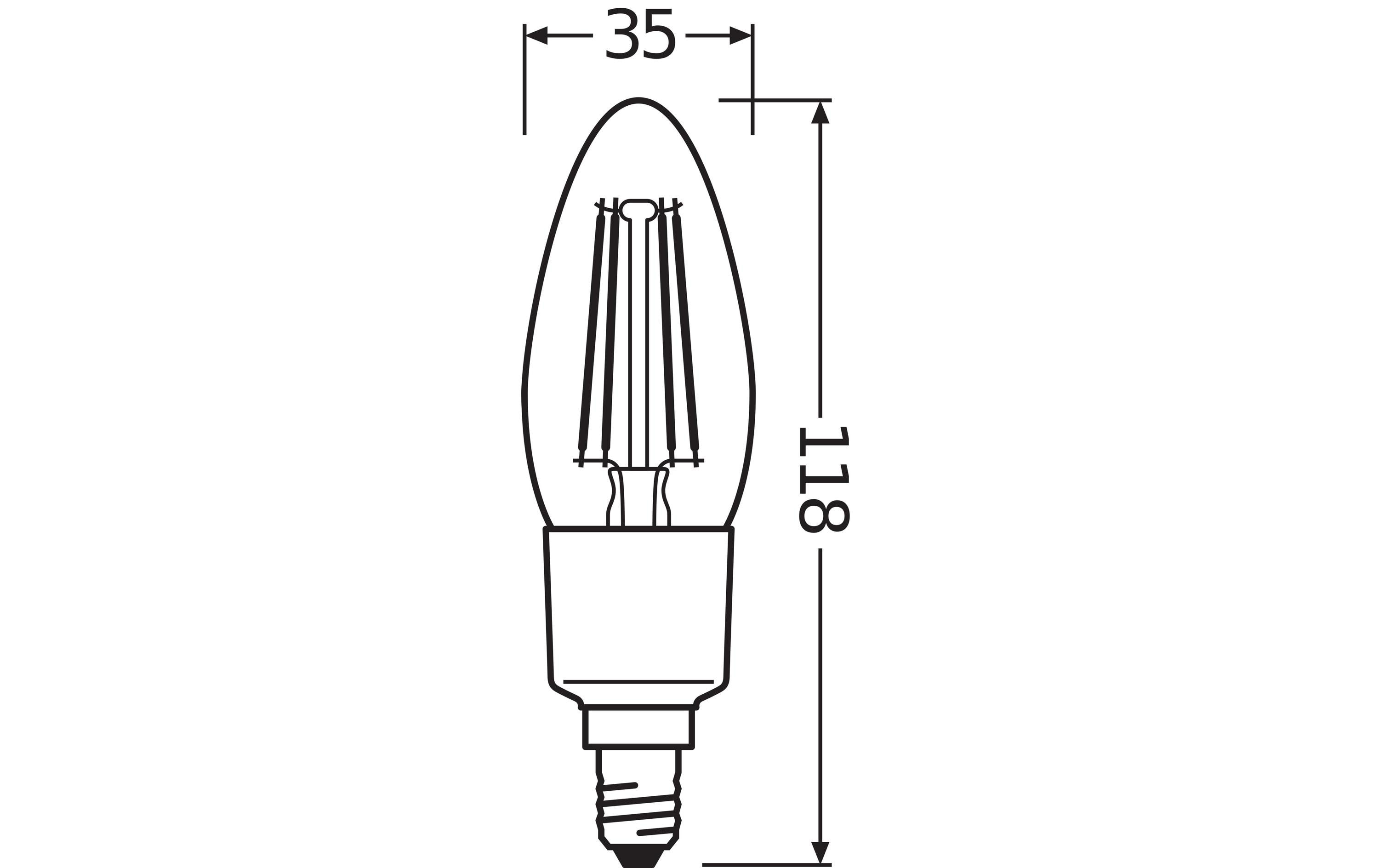 Leuchtmittel SMART+ Classic, Filament, 2700K, 4W, E14, BTSmart Leuchtmittel mit Bluetooth- Technologie