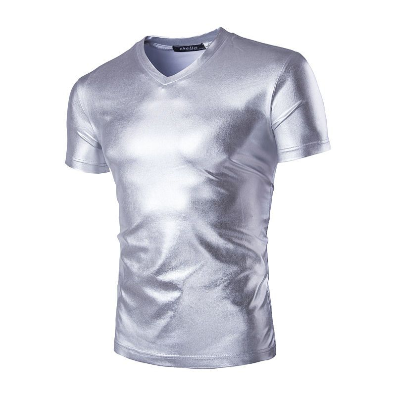 Fireon - Metallic V-hals T-shirt met korte mouwen