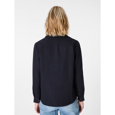 Damen-Hemdjacke Wolle, Dunkelblau