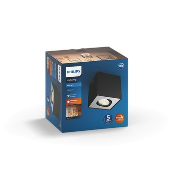 Philips opbouwspot MyLiving Box LED Zwart 4.5W