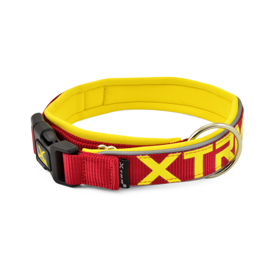 Coleira para cães X-TRM Neon Flash vermelha e amarela