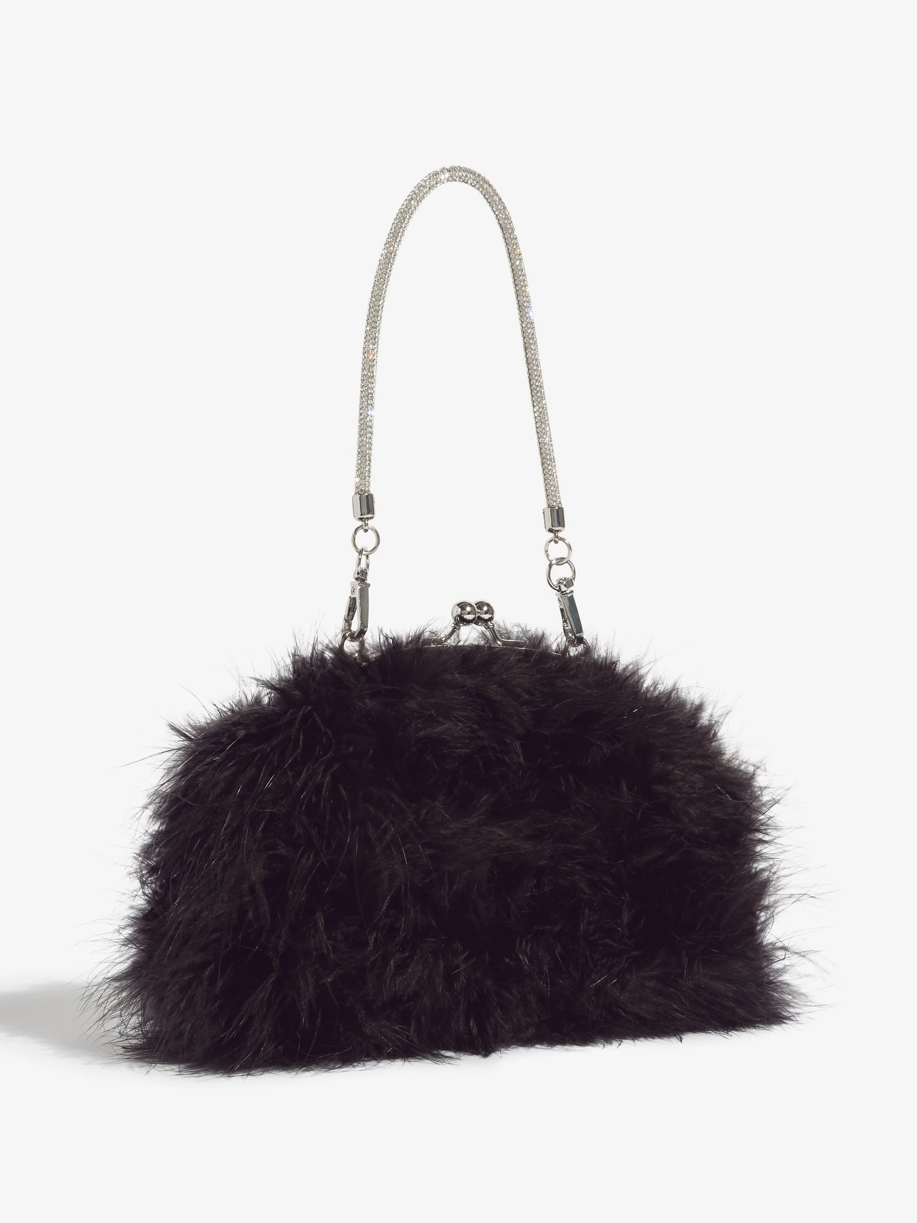 Zwart - Lipsy Feather Top Handle Clutch Bag