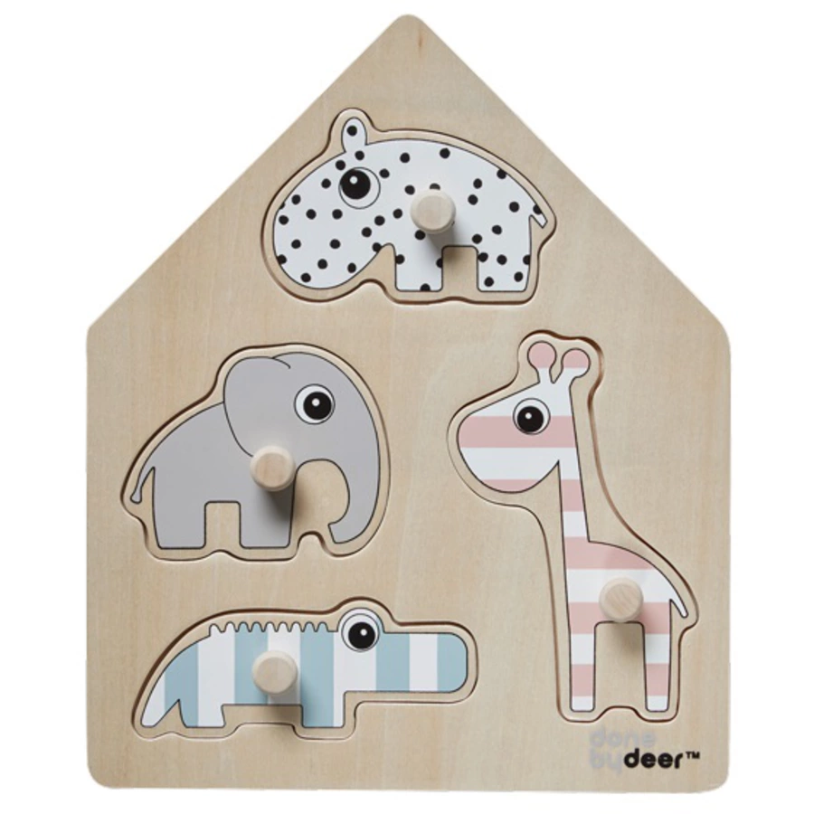 Done by Deer™ Holz-Steckpuzzle Deer Friends