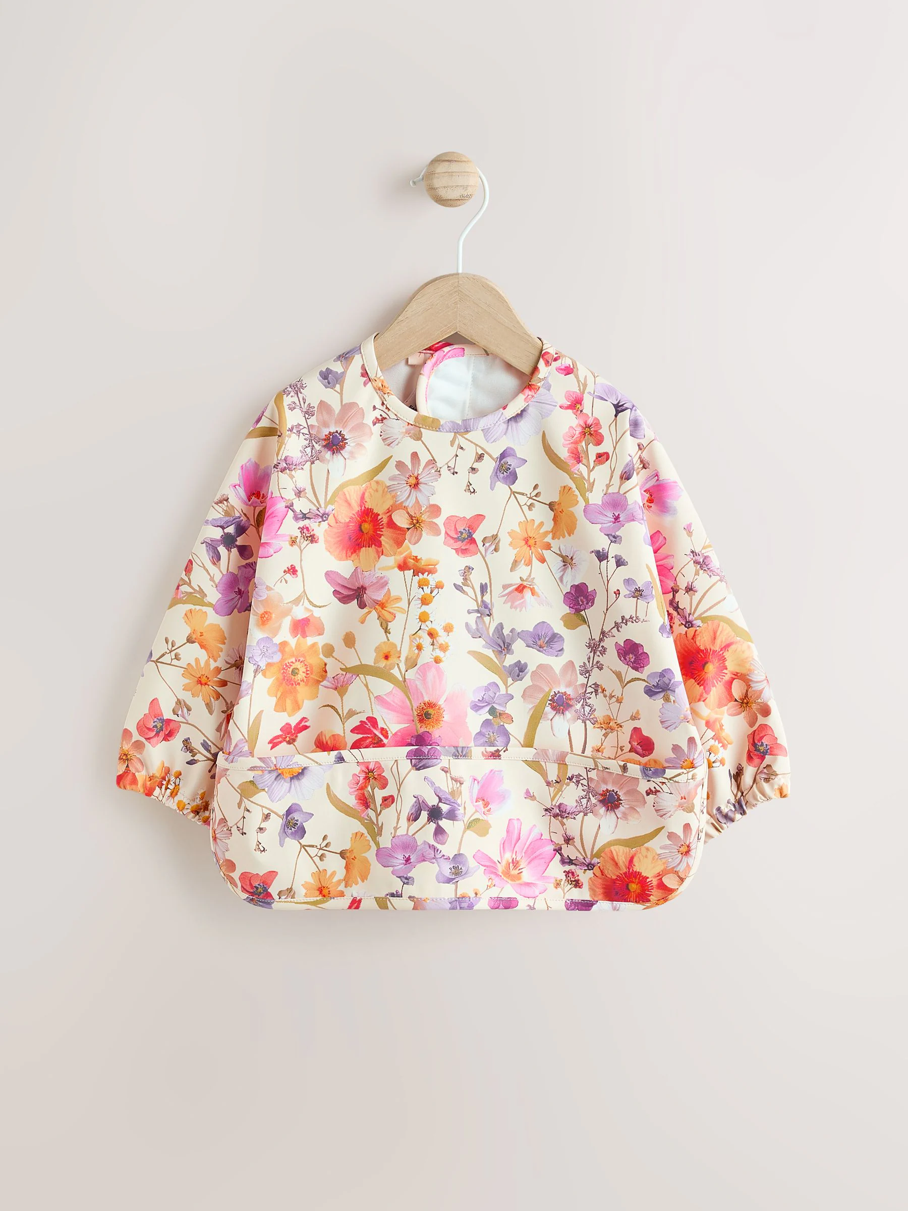 Natuurlijk kalm Bloemen - Slabbetje met mouwen voor spenen en voeden