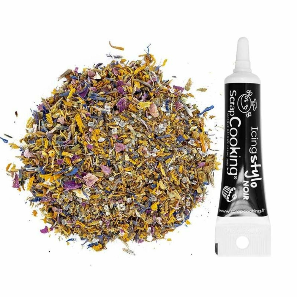 Fleurs d'épices crêpes et gâteaux + stylo de glaçage noir
