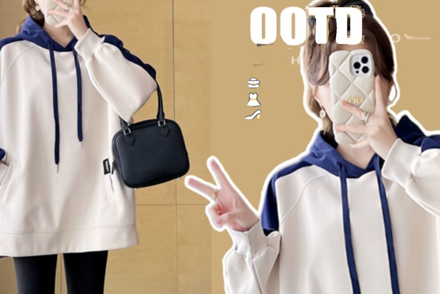 NEUF - Zwangerschaps Raglan Hoodie / Hoge Taille Effen Leggings / Set