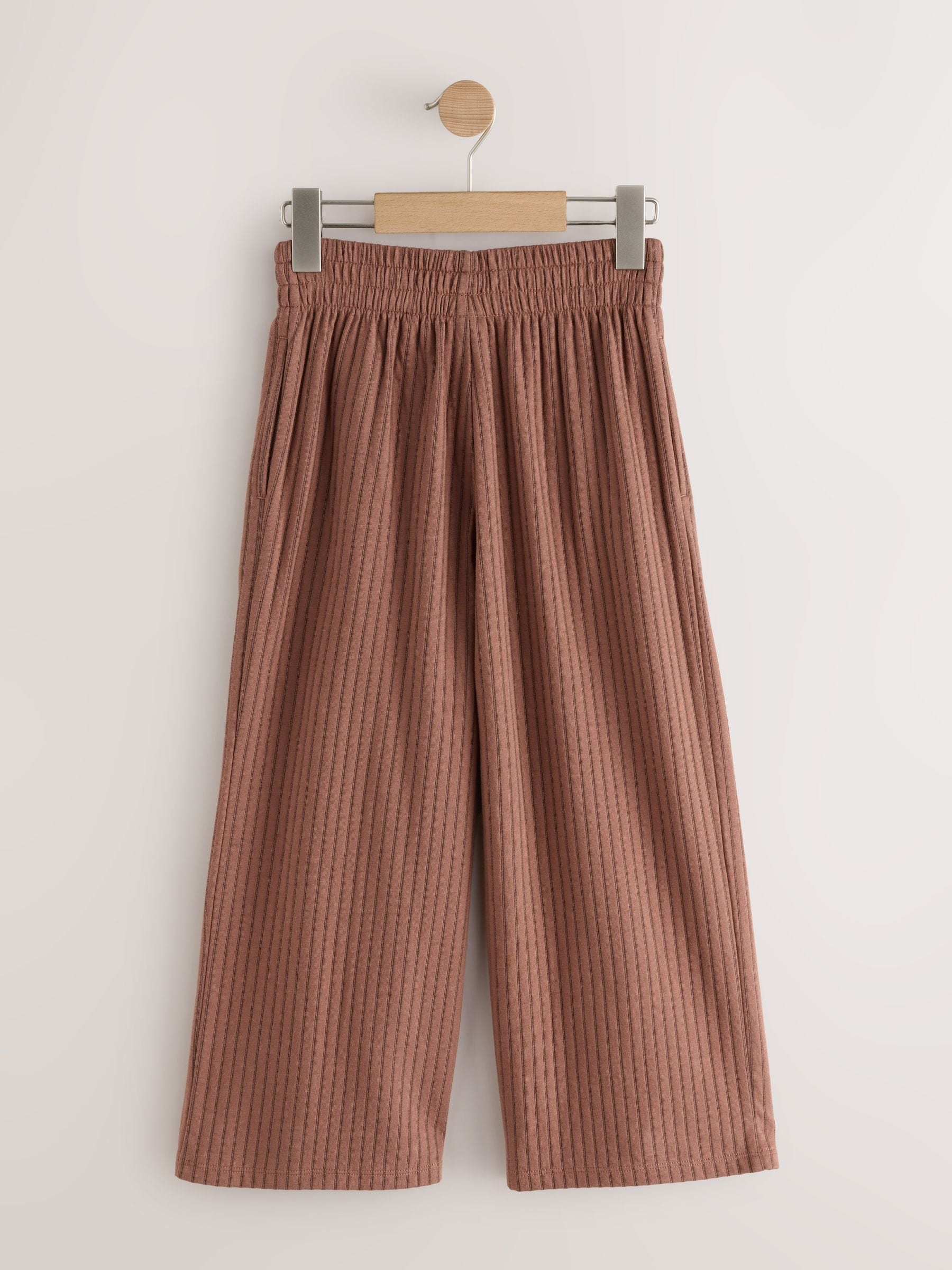 Chocoladebruin - Broek met krijtstreepje (3 - 16 jr)